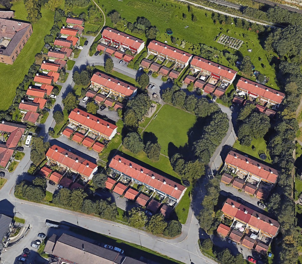 Bilde av husrekkene i Dalen Hageby